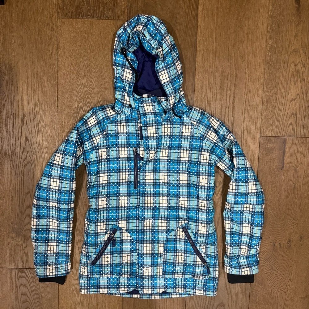 Burton The White Collection Blue Plaid DryRide Ski Snowboard Jacket